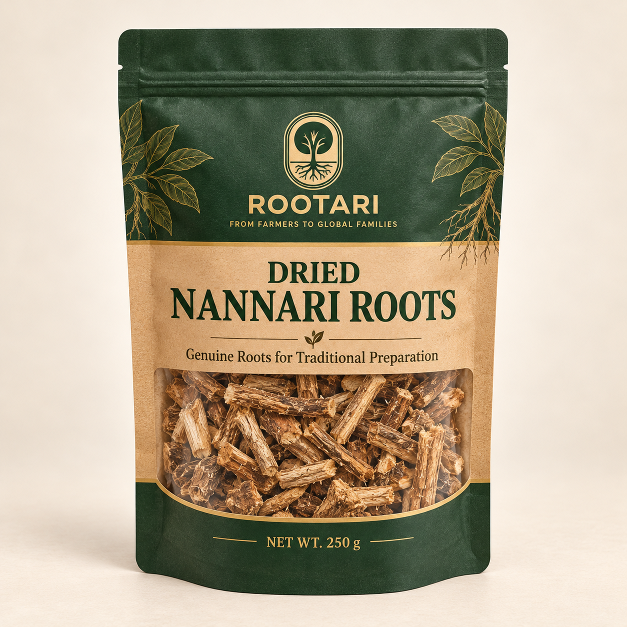 ROOTARI Dried Nannari Roots 250 g pouch